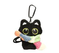 RGYBAO Porte-clés en peluche chat noir adorable animal porte-monnaie accessoire unique pendentif à suspendre pour femmes et étudiants, Comme sur les photos., 9.5x7.5cm, Pull arc-en-ciel