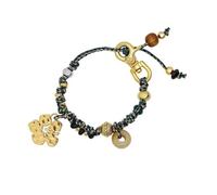 RGYBAO Porte-clés multifonction en alliage tissé à la main inspiré de l'hibiscus avec perles tissées florales convertibles, One Size, Comme décrit