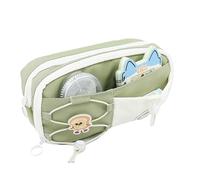 RGYBAO Trousse à crayons de grande capacité, 8 compartiments, en polyester, trousse à crayons multicouche, trousse de maquillage de voyage, Vert, 23x12x8cm