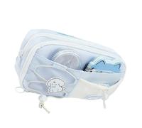 RGYBAO Trousse à crayons de grande capacité, 8 compartiments, en polyester, trousse à crayons multicouche, trousse de maquillage de voyage, bleu, 23x12x8cm