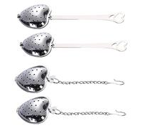 RGZD 4pcs Infuseur Thé, Cuillere Infuseur Thé, Passette Teatime pour 1-2 Tasses, Thé Infuseur, Acier Inoxydable, Argent
