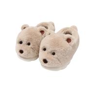 RGZFYH Chaussons Pantoufles d'ours en Forme d'animal Mignon, Pantoufles de Maison moelleuses pour Couple, Chaussures d'hiver Chaudes en Peluche pour Chambre à Coucher, Pantoufles d'intérieur Slippers