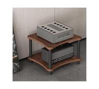 RGZFYH Meuble HiFi Étagère Audio Robuste en Bois for amplificateur HiFi/étagère Audio-vidéo, Support multimédia AV Moderne, étagère d'angle, vitrine DVD TV(Walnut,2 Tier)