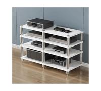 RGZFYH Meuble HiFi Étagère HiFi, Meuble multimédia AV, étagères en Bois à Plusieurs Niveaux, Meuble stéréo Moderne for Console de Jeu, étagère for projecteur, Lecteur DVD, boîtier TV TV(Wit,4 Tier)
