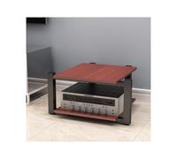 RGZFYH Meuble HiFi Meuble Audio-vidéo Ouvert for Composants stéréo, Support multimédia AV, étagère en Bois for Lecteur DVD, CD, Lecteur de disques, Support Moderne for Home cinéma TV(Rot,2 Tier)