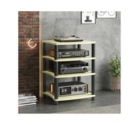 RGZFYH Meuble HiFi Meuble HiFi for Composants Audio/vidéo, Meuble de Rangement multimédia Moderne, Support Audio en Bois, Tour for Lecteur CD, for Salle d'enregistrement de Jeux TV(Natural,4 Tier)