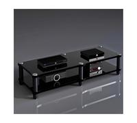 RGZFYH Meuble HiFi Meuble multimédia AV Home Cinéma Rack audiovisuel Tour Meuble de Rangement multimédia Absorbant Les Chocs for Lecteur DVD CD Console de Jeux TV(Svart,2 Tier)