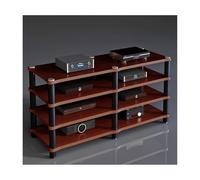 RGZFYH Meuble HiFi Meuble multimédia AV Home Cinéma Rack audiovisuel Tour Meuble de Rangement multimédia Absorbant Les Chocs for Lecteur DVD CD Console de Jeux TV(Brown,4 Tier)