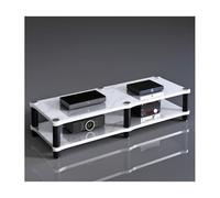 RGZFYH Meuble HiFi Meuble multimédia AV Home Cinéma Rack audiovisuel Tour Meuble de Rangement multimédia Absorbant Les Chocs for Lecteur DVD CD Console de Jeux TV(Wit,2 Tier)