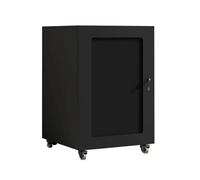 RGZFYH Meuble HiFi Meuble multimédia avec Porte en Maille Respirante et Serrure de sécurité Meuble stéréo avec Gestion des câbles et roulettes Support for Tourne-Disque for la Maison TV(Svart,3 Tier)