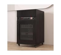 RGZFYH Meuble HiFi Meuble stéréo Moderne for Rangement Audio et vidéo avec tiroir en Bois Massif et Barre en U for Lecteur de disques, Console, amplificateur et équipement TV(Svart,90cm)