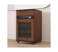 RGZFYH Meuble HiFi Meuble stéréo Moderne for Rangement Audio et vidéo avec tiroir en Bois Massif et Barre en U for Lecteur de disques, Console, amplificateur et équipement TV(Walnut,90cm)