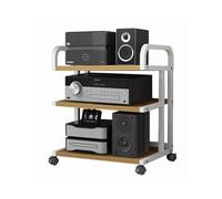 RGZFYH Meuble HiFi Support de Composants stéréo, Support HiFi, Support multimédia AV avec roulettes, Lecteur de disques Amovible, DVD, CD, Console de Jeux, Organisateur for la Maison TV(Wit,3 Tier)