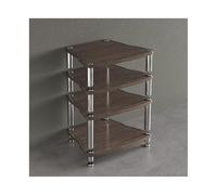 RGZFYH Meuble HiFi Support HiFi Audio vidéo, Support stéréo avec Pieds amortisseurs, Lecteur CD, Lecteur de disques, Meuble de Divertissement for la Maison TV(Walnut,4 Tier)