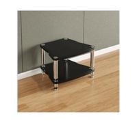 RGZFYH Meuble HiFi Support HiFi Audio vidéo, Support stéréo avec Pieds amortisseurs, Lecteur CD, Lecteur de disques, Meuble de Divertissement for la Maison TV(Svart,2 Tier)