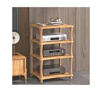 RGZFYH Meuble HiFi Support multimédia AV en Bois Massif, Meuble for amplificateur HiFi, Meuble for Composants stéréo Modernes, Support for Lecteur CD et Console de Jeux TV(Natural,4 Tier)