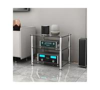 RGZFYH Meuble HiFi Support multimédia AV en Verre trempé, étagère d'amplificateur HiFi Multicouche, Audio-vidéo, Meuble stéréo Moderne, Console de récepteur for la Maison TV(Clear,3 Tier)