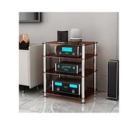 RGZFYH Meuble HiFi Support multimédia AV en Verre trempé, étagère d'amplificateur HiFi Multicouche, Audio-vidéo, Meuble stéréo Moderne, Console de récepteur for la Maison TV(Brown,4 Tier)