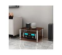 RGZFYH Meuble HiFi Support multimédia AV en Verre trempé, étagère d'amplificateur HiFi Multicouche, Audio-vidéo, Meuble stéréo Moderne, Console de récepteur for la Maison TV(Brown,2 Tier)