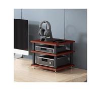 RGZFYH Meuble HiFi Support multimédia AV Multicouche, Meuble Audio de Bureau Mobile, Tour Ouverte Compatible with Lecteur CD, Meuble stéréo, Meuble d'angle Compatible with Composants TV(Rot,3 Tier)