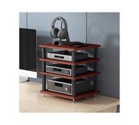 RGZFYH Meuble HiFi Support multimédia AV Multicouche, Meuble Audio de Bureau Mobile, Tour Ouverte Compatible with Lecteur CD, Meuble stéréo, Meuble d'angle Compatible with Composants TV(Rot,4 Tier)