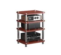 RGZFYH Meuble HiFi Support multimédia AV, Support HiFi, Tour Audio, Lecteur CD en Bois, Meuble d'angle Compatible with Console de Jeux, étagère Compatible with la Maison TV(Rot,4 Tier)
