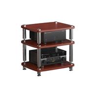 RGZFYH Meuble HiFi Support multimédia AV, Support HiFi, Tour Audio, Lecteur CD en Bois, Meuble d'angle Compatible with Console de Jeux, étagère Compatible with la Maison TV(Rot,3 Tier)