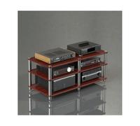 RGZFYH Meuble HiFi Support stéréo Audio-vidéo, étagères d'angle à Plusieurs Niveaux, Lecteur CD/DVD, Composants de Divertissement, Armoire for Console de Jeu, boîtier TV, Xbox TV(Rot,3 Tier)