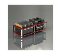 RGZFYH Meuble HiFi Support stéréo Audio-vidéo, étagères d'angle à Plusieurs Niveaux, Lecteur CD/DVD, Composants de Divertissement, Armoire for Console de Jeu, boîtier TV, Xbox TV(Rot,2 Tier)