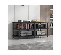 RGZFYH Meuble HiFi Support Tour for équipement Audio et vidéo, Meuble HiFi Moderne for Composants stéréo, Platine Vinyle, amplificateur, récepteur, étagère for Console de Jeux TV(Svart,3 Tier)