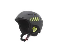RH+ Casque de Ski Unisexe Rider, Noir Mat/Logo Shiny Acid Green Faded to Black, L/XL