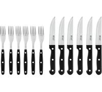 Rh000431 Ménagère De 12 Pièces ¿ Service De Table Pour 6 Personnes, Couteaux À Steak Et Fourchettes Avec Lames En Acier Inoxydable, Ensemble De Couteaux À Steak Dentelés, Couteaux À