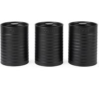 Rh03268eu7 Ribbed Ensemble De 3 Bidons ¿ Ensemble De 3 Bidons De Rangement De Cuisine Pour Le Thé, Le Café Et Le Sucre, Acier Durable, Couvercles À Tirette, Facile À Nettoyer, Noir