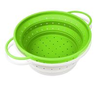 RHAFAYRE Passoire Pliable en Silicone de Cuisine - Passoire Rétrécissable et Lavable pour Égoutter les Pâtes, Légumes, Égouttoir Compact Sans BPA, petit, blanc + vert