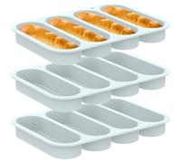 RHAIQBVC Lot de 3 moules à chignon en silicone réutilisables et antiadhésifs pour hot-dog - Passe au micro-ondes et au lave-vaisselle - 24 x 16,9 x 2,7 cm