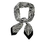 RHAIYAN Écharpe imprimée Vintage for femmes, 70x70cm, pied-de-poule, zèbre, en mousseline de soie, bandeaux, sac Bandana, foulard, Hijab Specific (Color : Black zebra)