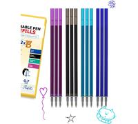 Rhaul-12 Mines De Rechange Effaçables - 0,7 Mm Avec Encre Thermosensible - Compatible Avec Legami - Ensemble De Recharge De Stylo Gel Effaçable Pour Notes/Croquis/Plans Colorés