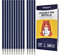 Rhaul-14 Mines De Rechange Effaçables Bleu Noir Pour Feutre ¿ Compatible Avec Legami ¿ Pointe Du Stylo 0,7 Mm, Facile À Effacer Pour L'école Et La Vie Quotidienne, Hauteur 13 Cm