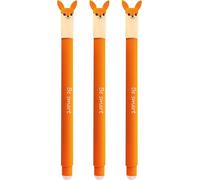 Rhaul-Eberhard Faber 599016 - Roller Effaçable Renard, 3 Stylos Animal Erase It, Stylo Gel Bleu 0,7 Mm