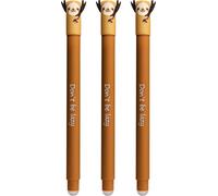 Rhaul-Eberhard Faber 599018 - Roller Effaçable Paresseux, 3 Stylos Animal Erase It, Stylo Gel Bleu 0,7 Mm