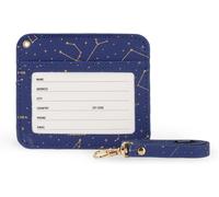 Rhaul-Legami - Porte-Badge Avec Fermeture À Mousqueton, Porte-Cartes Avec Fermeture Clip De Sécurité, 1 Fenêtre Transparente, Poches Pour Cartes En Cuir Pu, Dimensions 10,4 X 9 Cm, Thème Étoiles