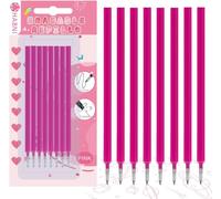 Rhaul-Lot De 8 Recharge Stylo Gel Effaçable Rose, Compatibles Avec Legami, Rose Recharges Effaçable, Pointe 0,7 Mm, Hauteur 13 Cm, Encre Thermosensible, Emballage Blister, Rose