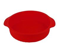 Rhawuy 11.42 Inch Round Cake Pan | 3D Silicone Baking Form for Cakes/Desserts/Bread | Food - Grade Non - Stick & Oven Safe | DIY Baking Supplies (Red)