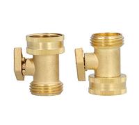 Rhawuy 2PCS G3 / 4 Brass Shut Off Valve | Ergonomic Handle for Easy Water Flow Control | Garden Hose Valve for Irrigation/Faucets/Watering Devices | Long - Lasting & Sturdy