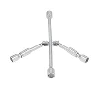 Rhawuy 4 Way Cross Wrench 17mm 19mm 21mm 23mm | High Carbon Steel Foldable Lug Socket Spanner | Car/Motorcycle/Machine Repair Tool