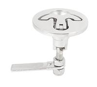 Rhawuy Boat Hatch Latch 316 Stainless Steel | 62mm Flush Pull Cam Lock for Marine Use | Rustproof Deck Door/Cabinet/Drawer Hardware | Silver Finish with Back Plate