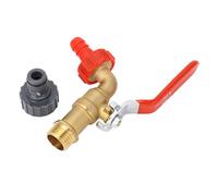 Rhawuy Brass Hose Bibb Valve | Quick Connect G1 / 2in Inlet & G3 / 8in G1 / 4in Outlet | Leak - Protected Water Valve for Garden Irrigation/Washing Machine/Car Wash | Robust Brass