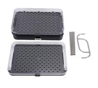 Rhawuy Countertop Coffee Mug Holder 2 Tier | Stainless Steel with Draining Tray | Mug Display Rack for Kitchen Counter/Coffee Bar | 16 Cups Capacity, Easy Assembly No Tools (Black)