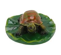 Rhawuy Garden Animal Statues | Cute Vivid Synthetic Material Decor | Outdoor Figurines for Garden/Patio/Terrace | All - Weather Home & Office Decorations (Lotus Leaf Tortoise)