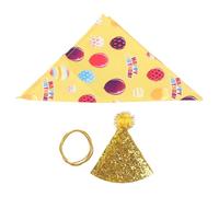 Rhawuy Happy Birthday Goose Outfit with Glitter Hat & Scarf | Fits 23 & 17 inch Lawn Goose Statues | Porch Goose Clothes for Garden/Patio/Indoor Decor | Fine Fabric Costume Set